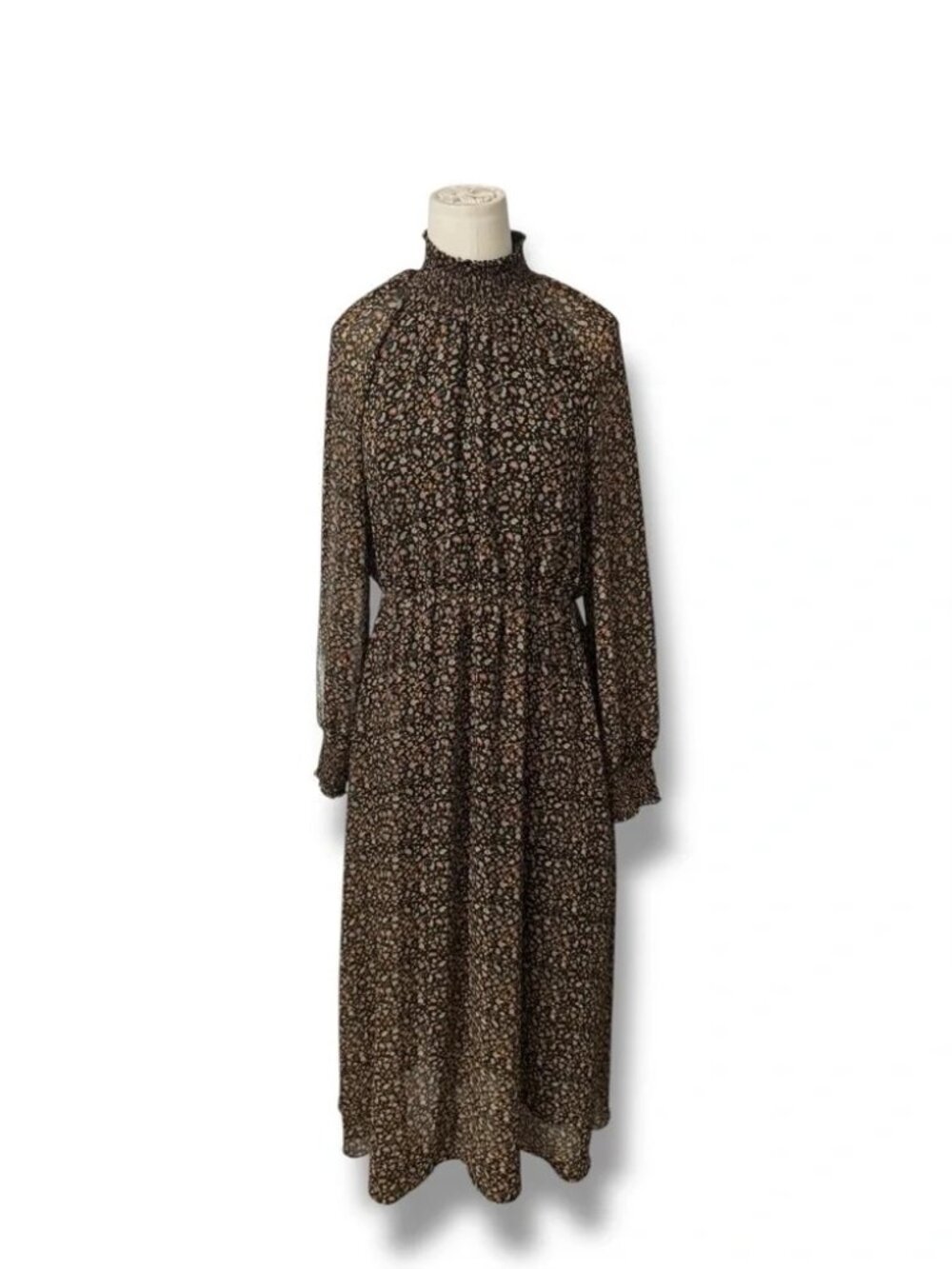 MADEWELL (Re)sourced Georgette Smocked-Neck Midi Dress in Folktale Paisley - Picture 3 of 9
